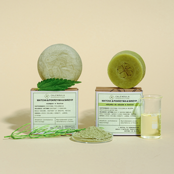 ZESTAW: Szampon w kostce MATCHA & POKRZYWA & SKRZYP + Odżywka MATCHA & POKRZYWA & SKRZYP - 15% rabatu
