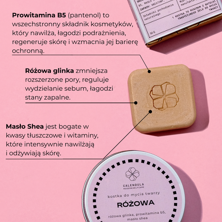 RÓŻOWA kostka do mycia twarzy 60g